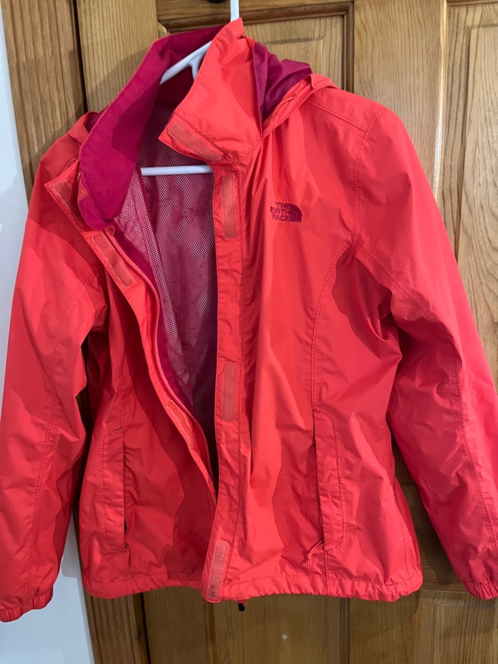 The North Face Bright Coral Hooded Women's Rain Jacket